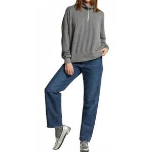 NEW PERFECTWHITETEE drake luxe fluff half zip sweatshirt in heather grey